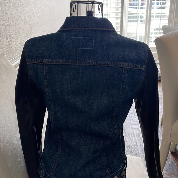 Rag and Bone Denim Jacket With Leather Sleeves. - Picture 5 of 6